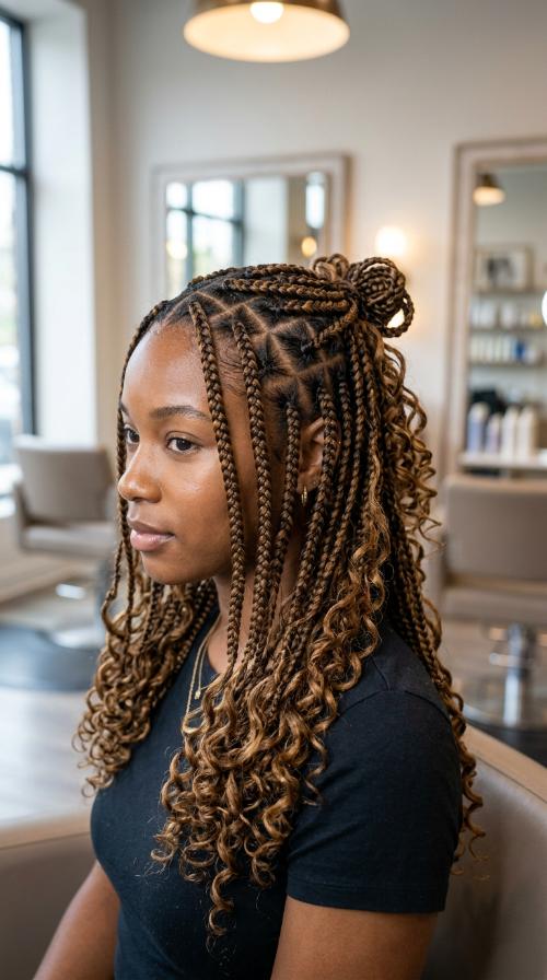 Triangle Part Box Braids