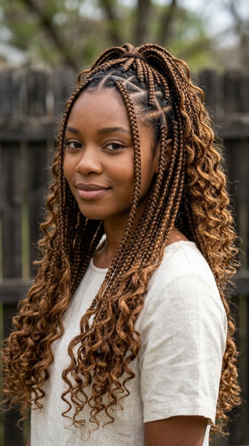 Triangle Part Box Braids