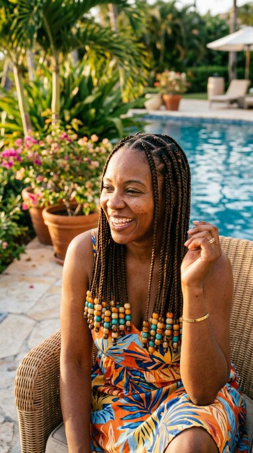Triangle Parted Beaded Braids