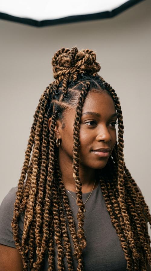 Triangle Parted Jumbo Twists