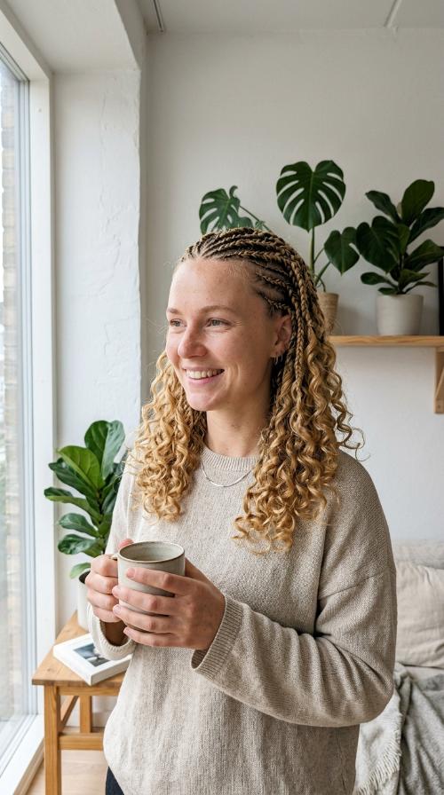 Tribal Braids with Curly Ends