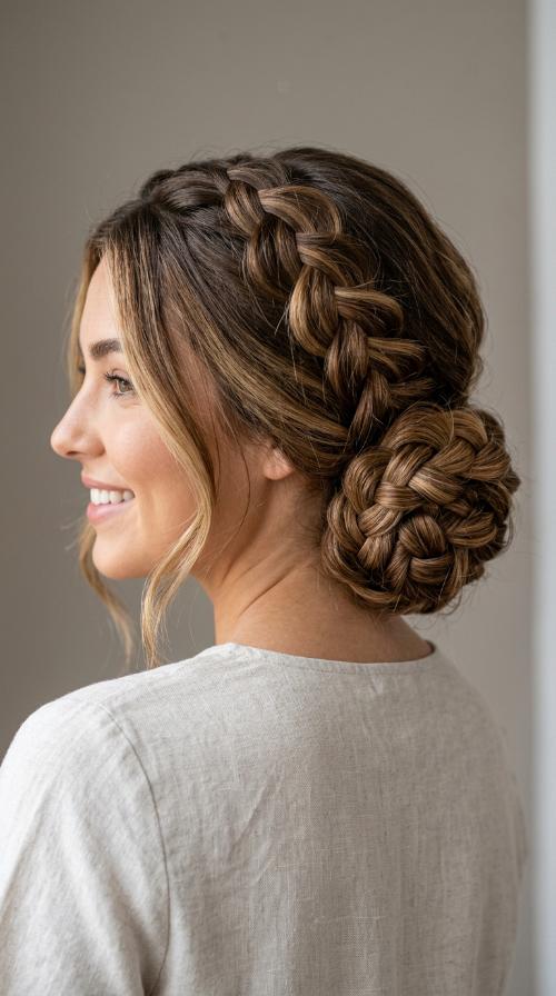 Triple Braided Low Bun