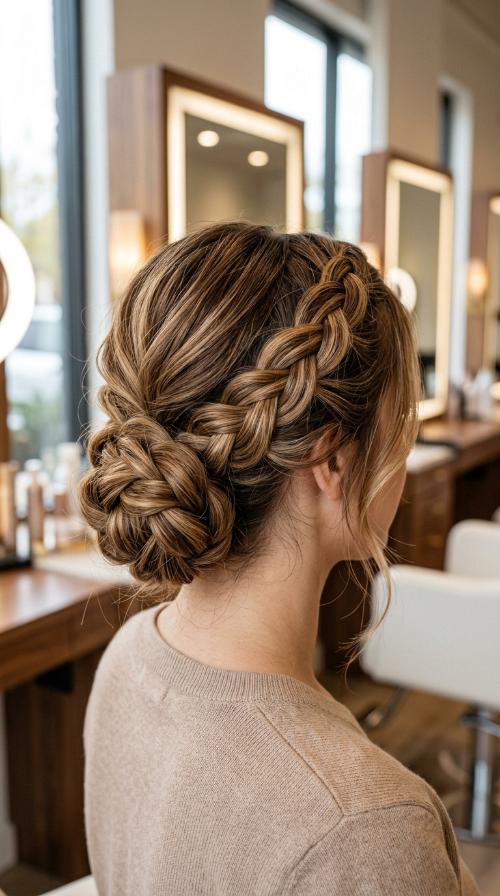 Triple Braided Low Bun