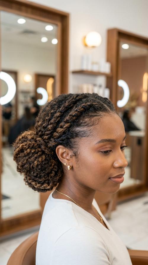 Triple Twisted Low Bun