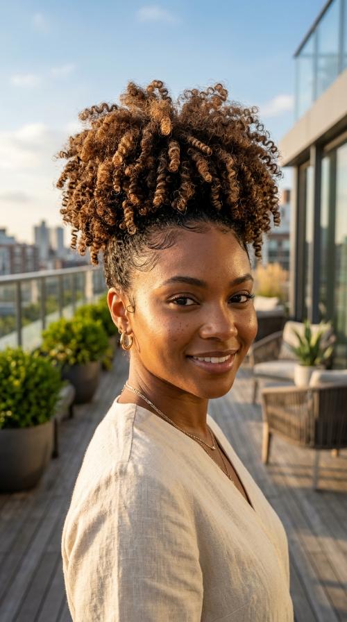 TWA High Puff with Gel Definition