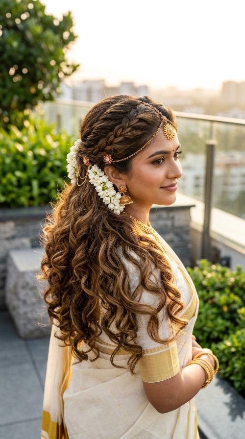 Twisted Braid with Temple Jewelry