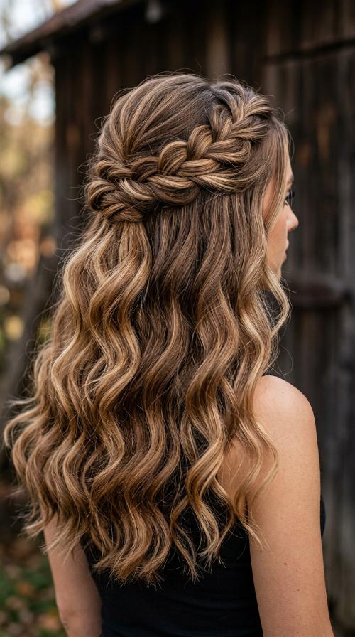 Twisted Half-Up Soft Waves