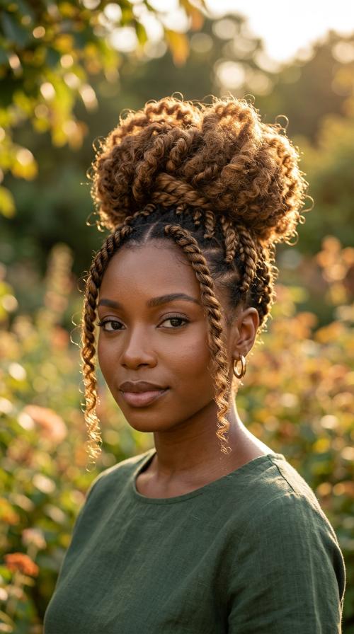 Twisted High Bun with Marley Hair