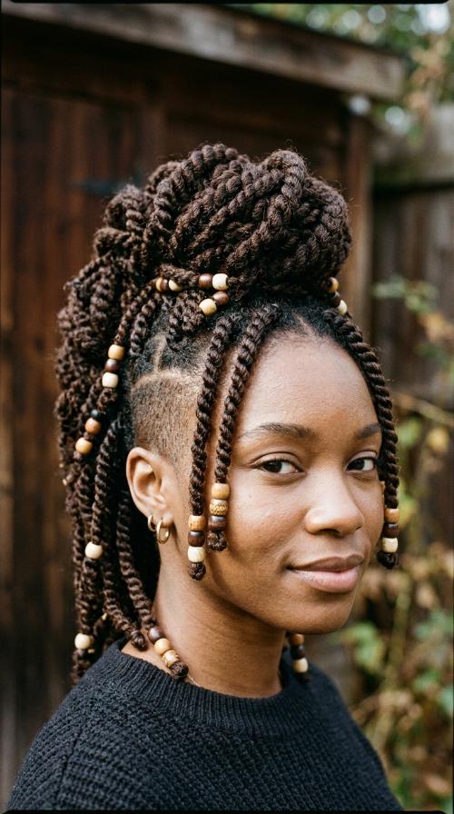 Twisted Mohawks with Beads