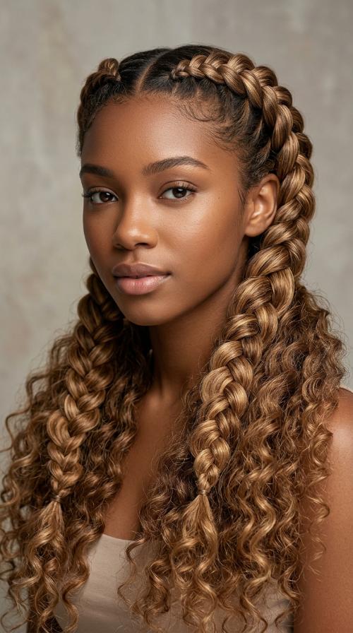 Two Large Dutch Braids