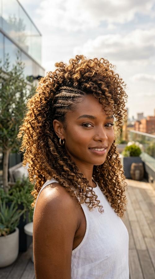 Type 3B Curly Faux Hawk