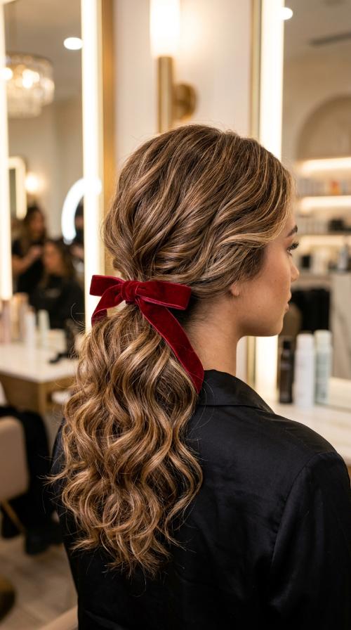 Velvet Ribbon Low Ponytail