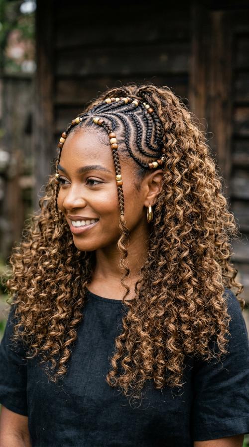 Vertical Wave Pattern with Beads