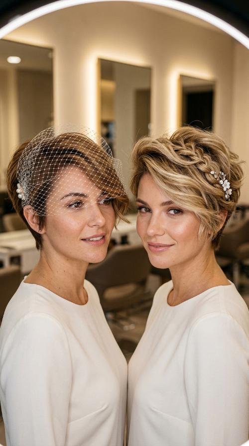 Vintage Birdcage Veil and Pixie