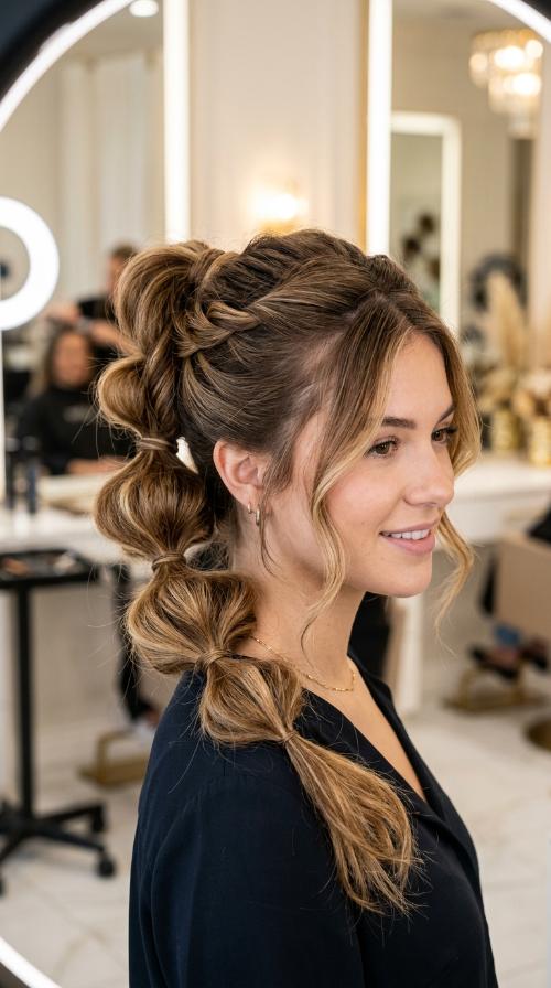 Voluminous Bubble Ponytail