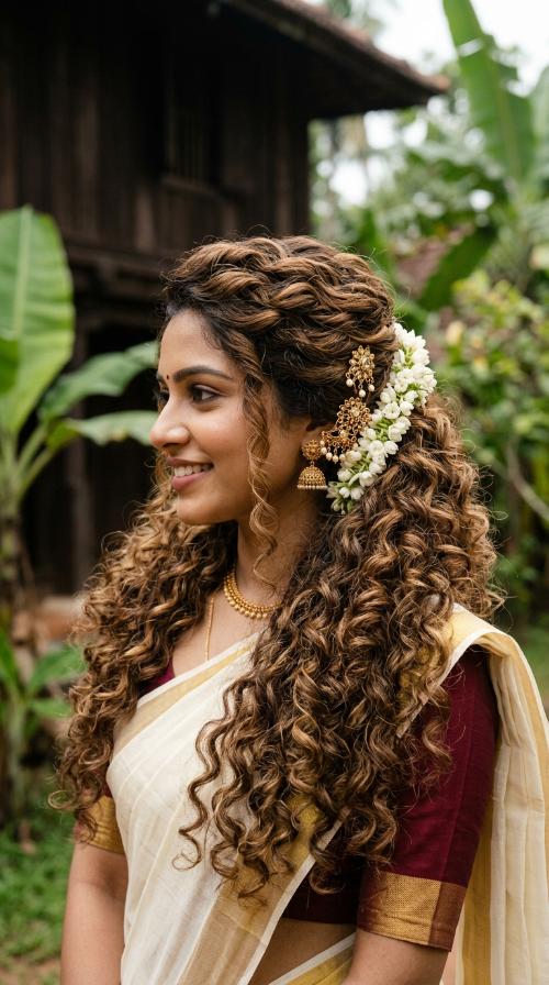 Voluminous Curls with Side Pins