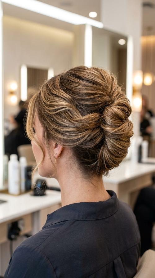 Voluminous French Twist (With Extensions)