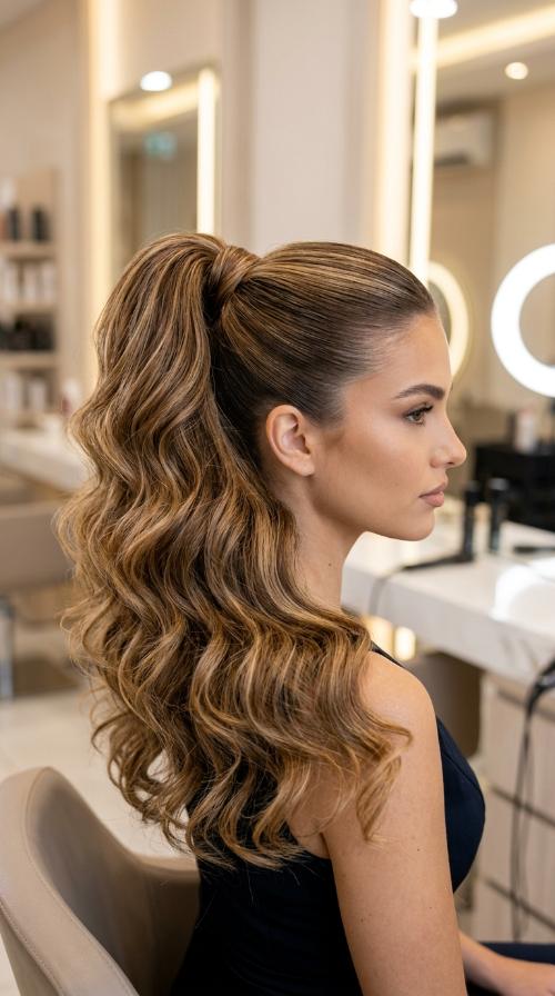 Voluminous Sleek Ponytail