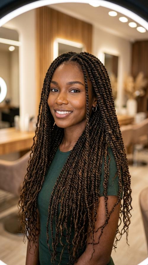 Waist-Length Small Twists