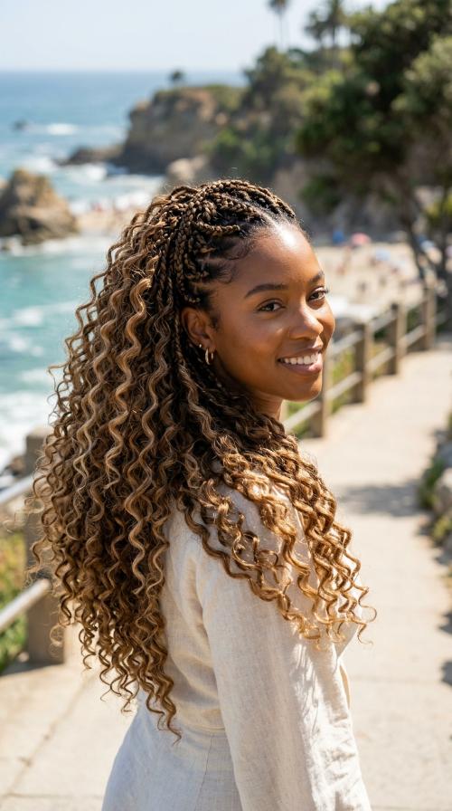 Wand Curls on Crochet Hair