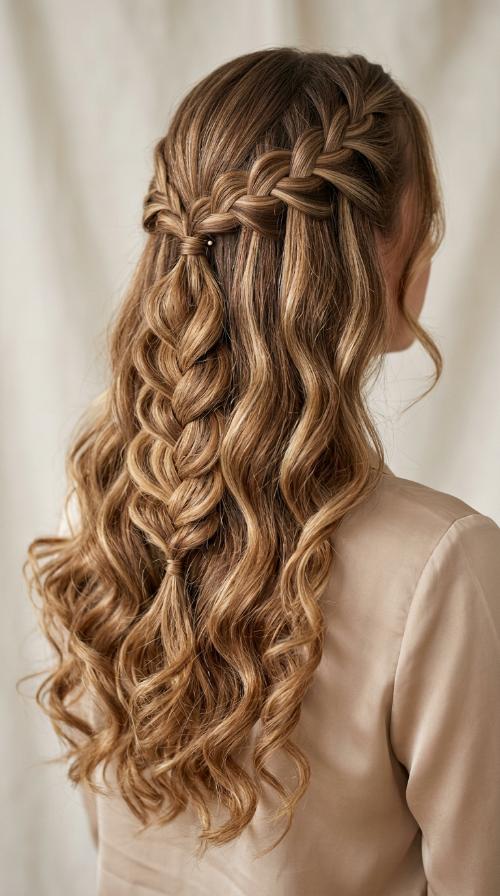 Waterfall Braid Half-Up