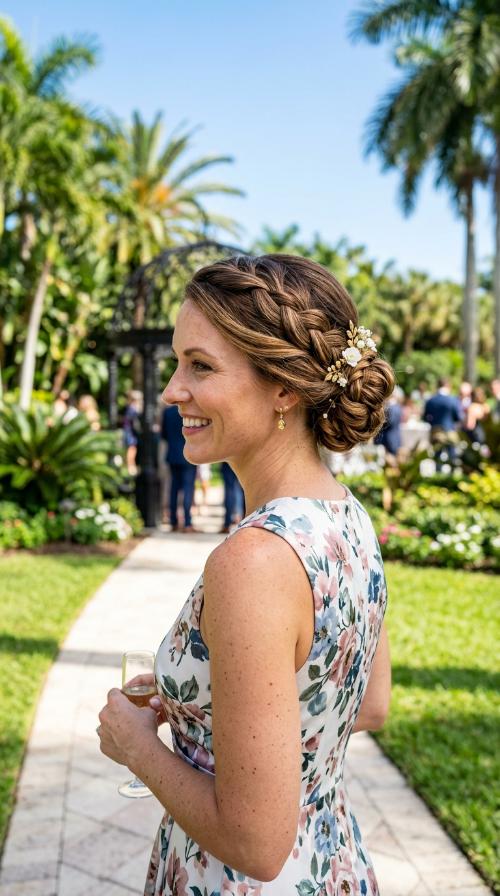Waterfall Braid Into Bun