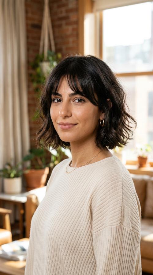 Wispy Bangs Italian Bob