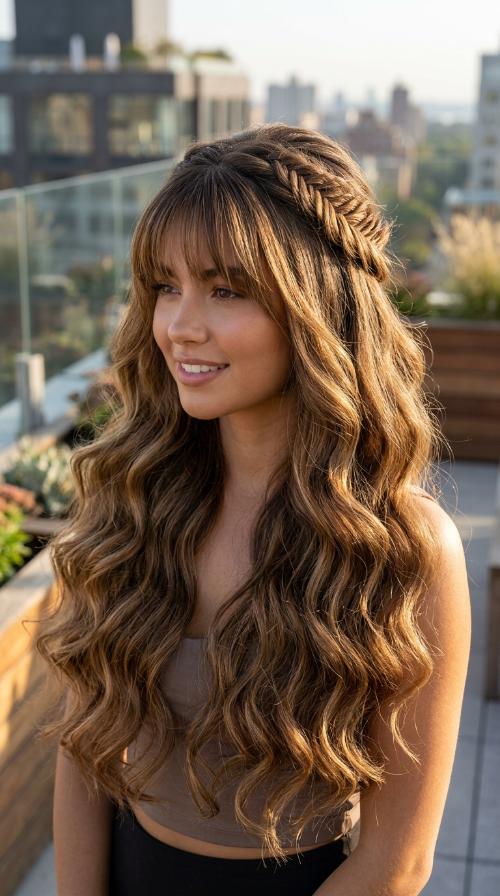 Wispy Long Blunt Bangs