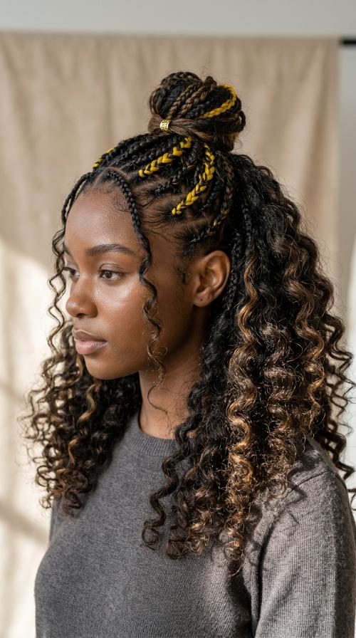 Woodstock Yellow Accent Braids