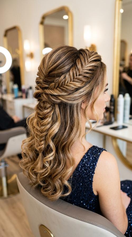 Wrapped Fishtail Braid Updo