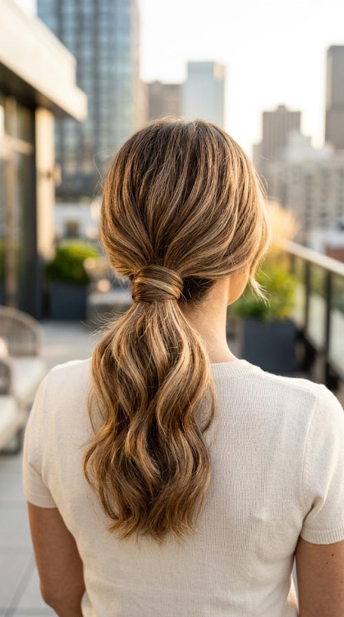 Wrapped Low Ponytail