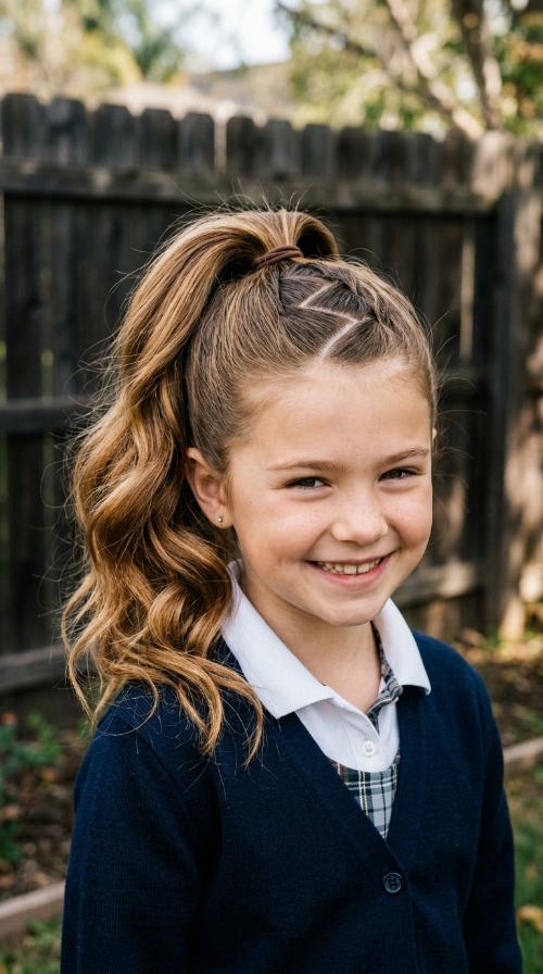 Zig-Zag Part Ponytail