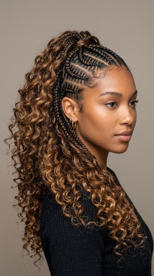 Zig-Zag Parted Cornrows