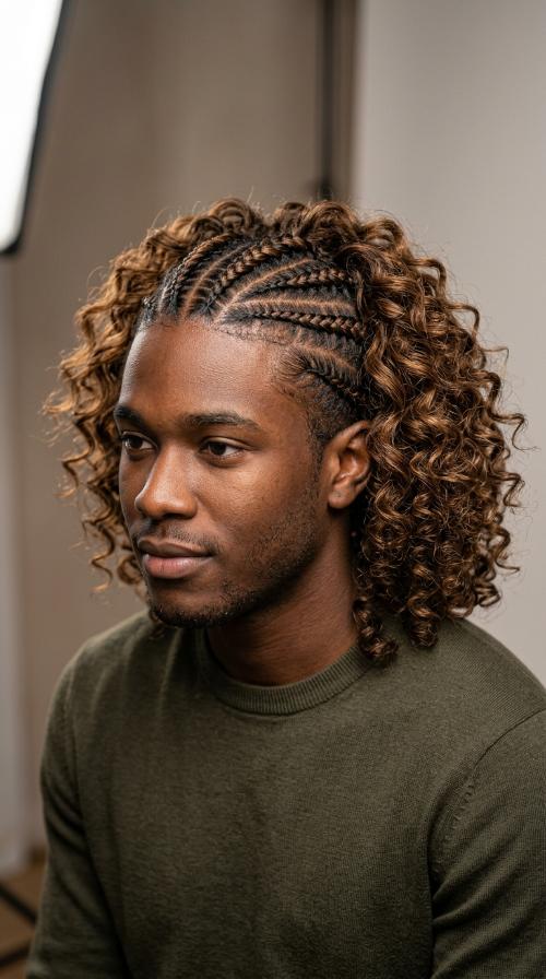 Zig-Zag Parted Cornrows