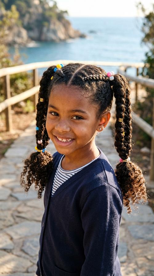 Zig-Zag Parted Piggy Braids