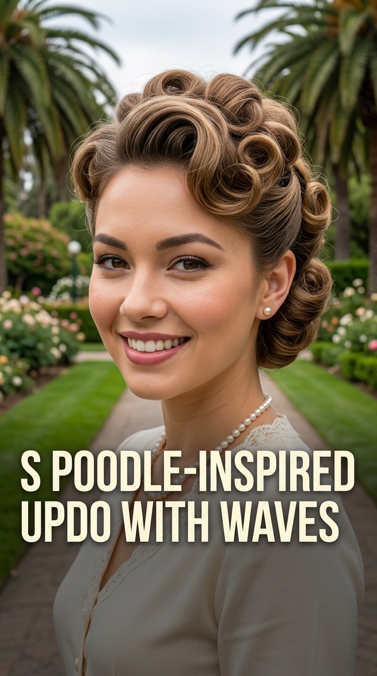 1950s Poodle-Inspired Updo with Waves