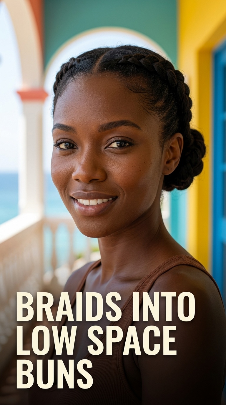 2 Braids into Low Space Buns