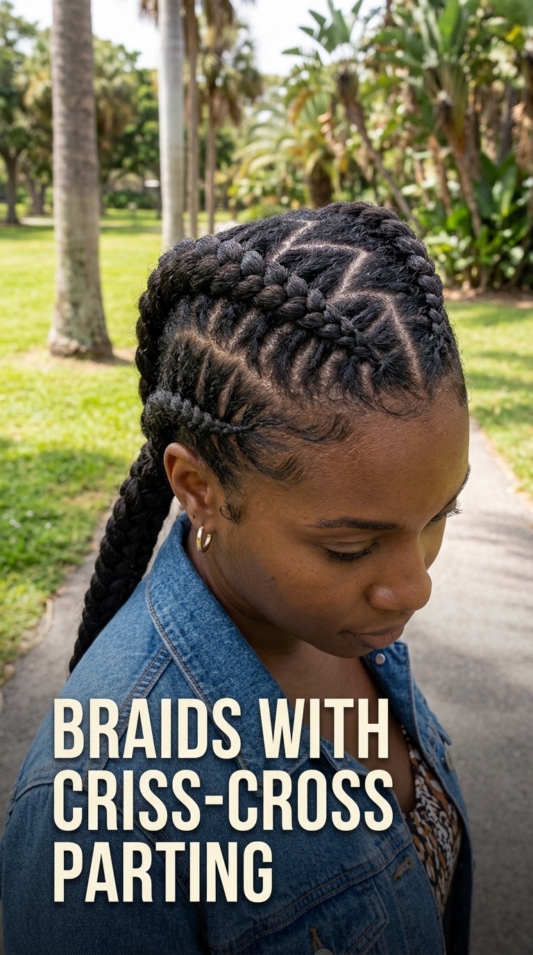 2 Braids with Criss-Cross Parting
