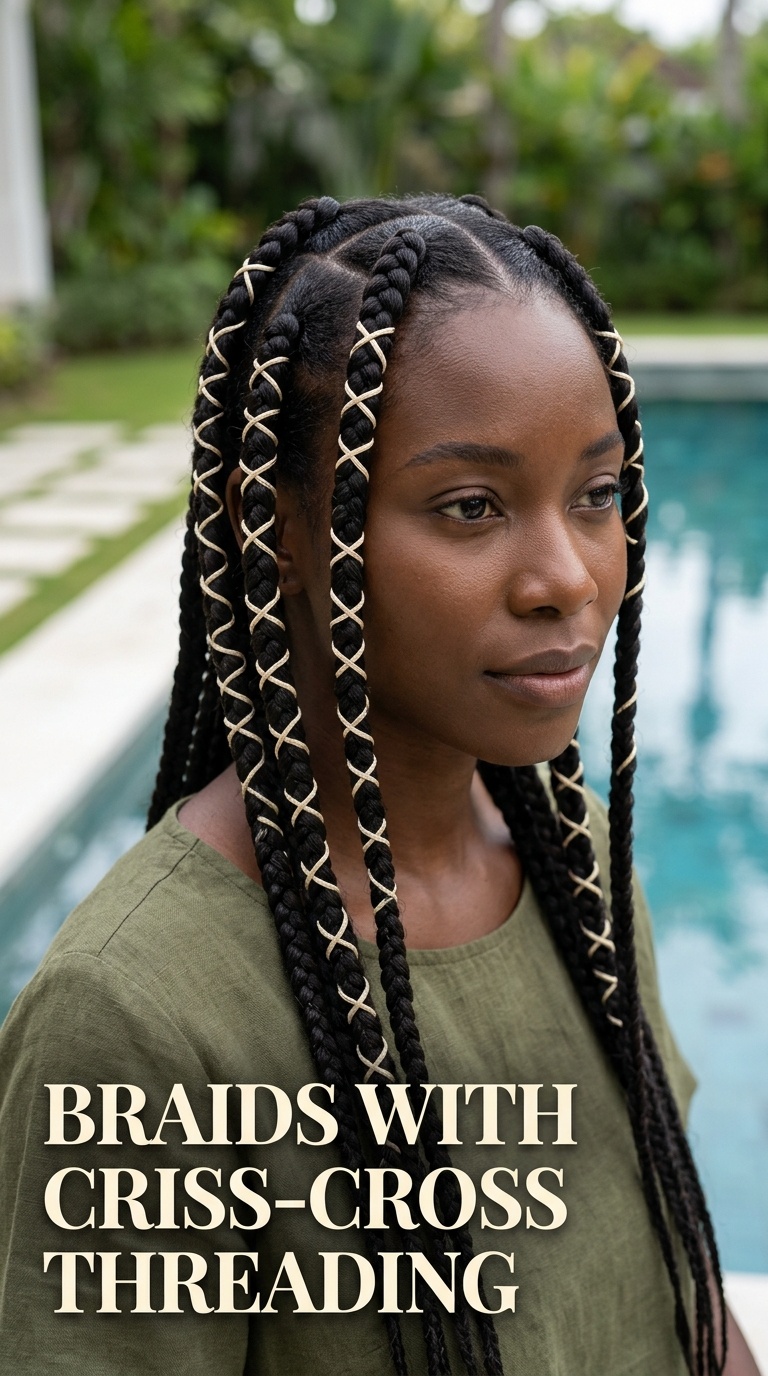 4 Braids with Criss-Cross Threading