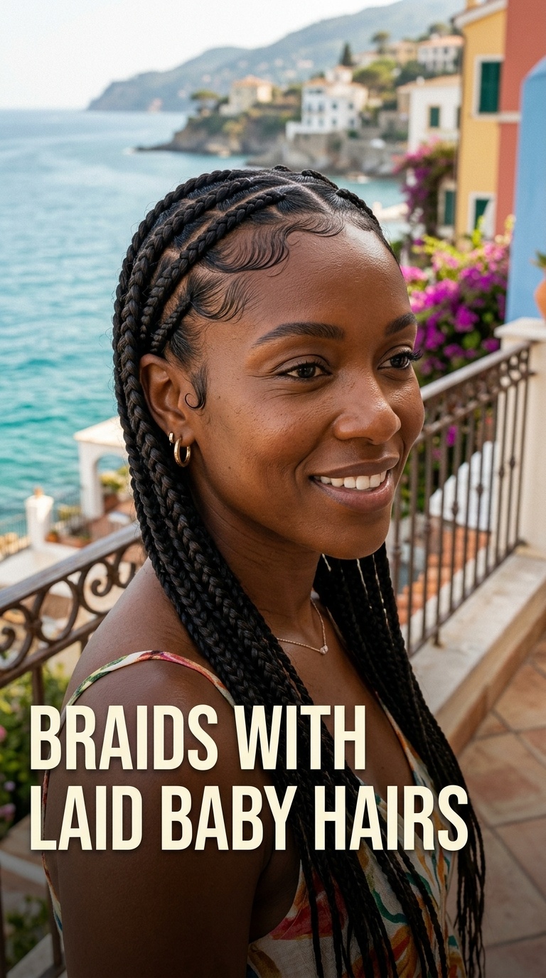 4 Braids with Laid Baby Hairs