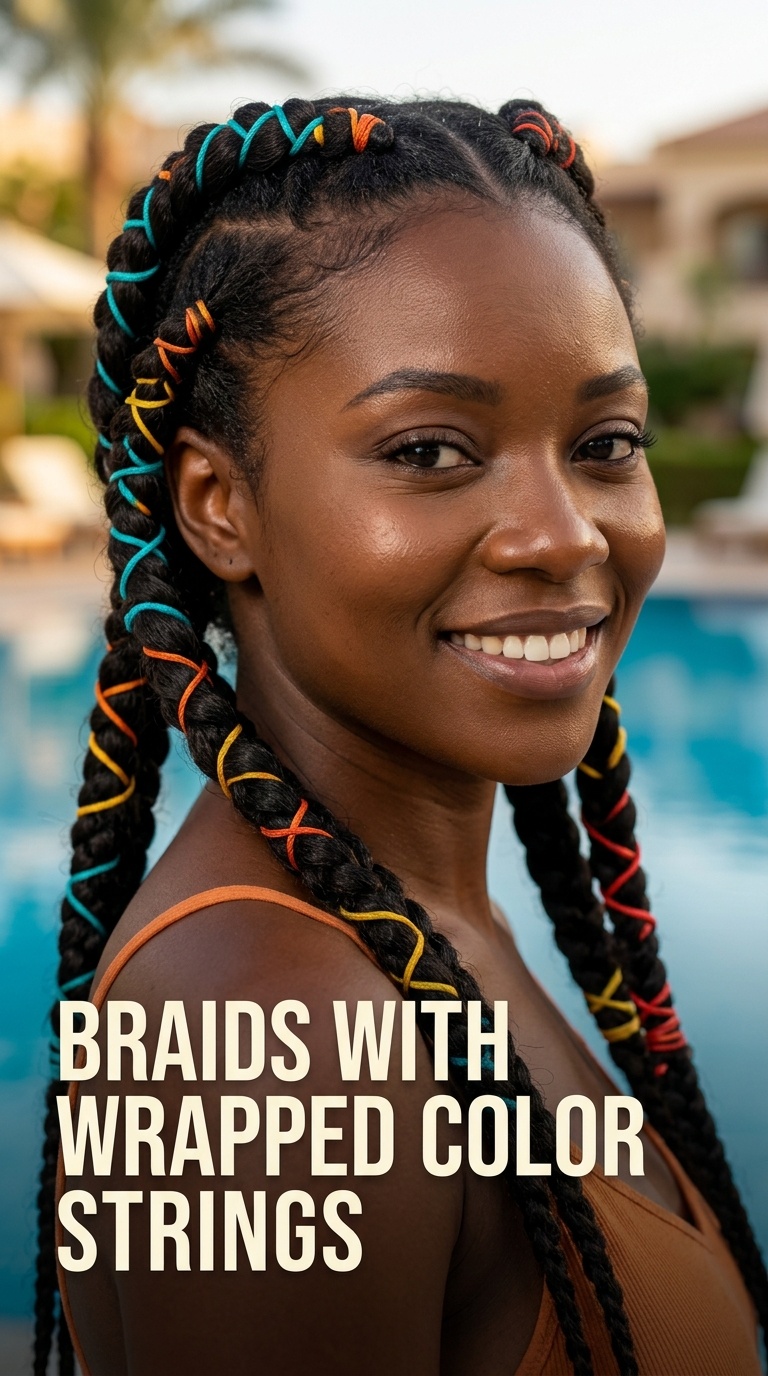 4 Braids with Wrapped Color Strings