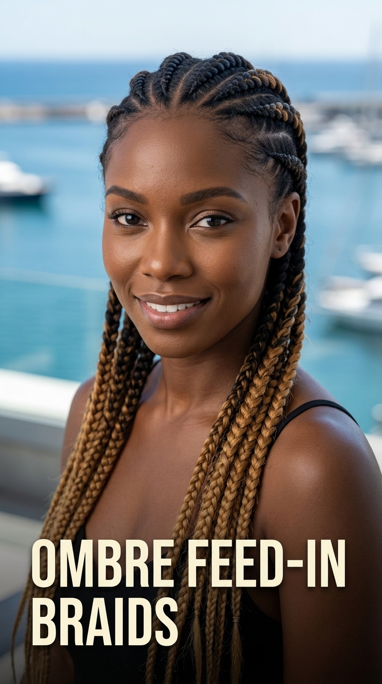 4 Ombre Feed-In Braids