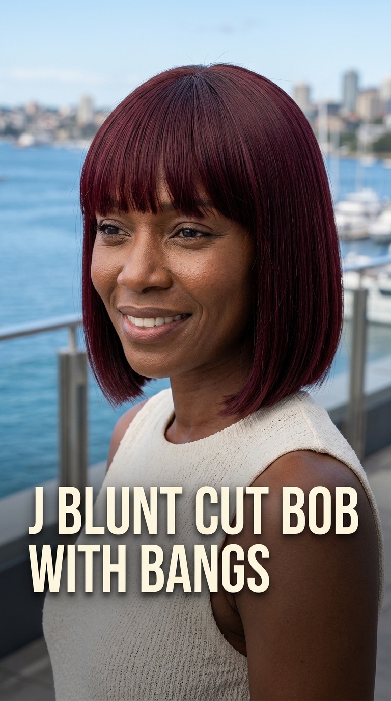 99j Blunt Cut Bob with Bangs