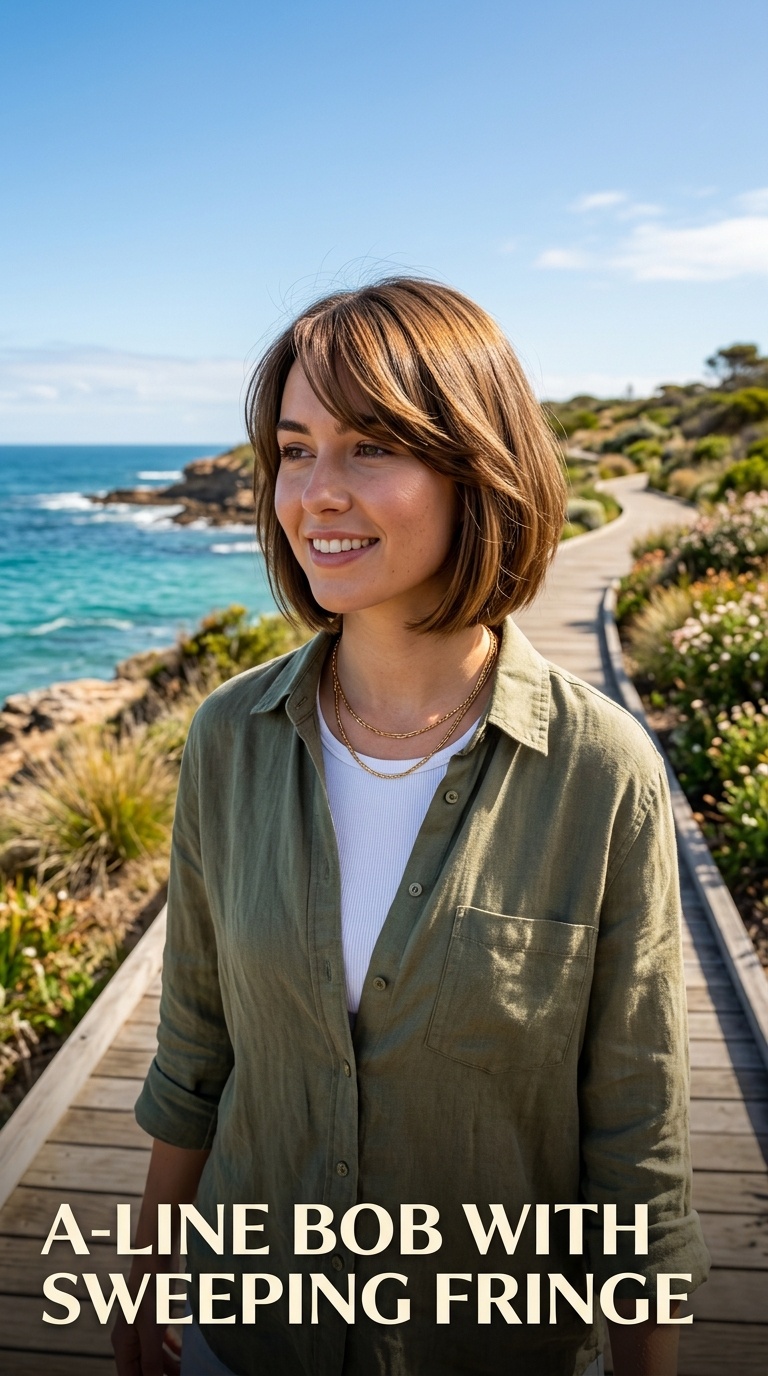 A-Line Bob with Sweeping Fringe