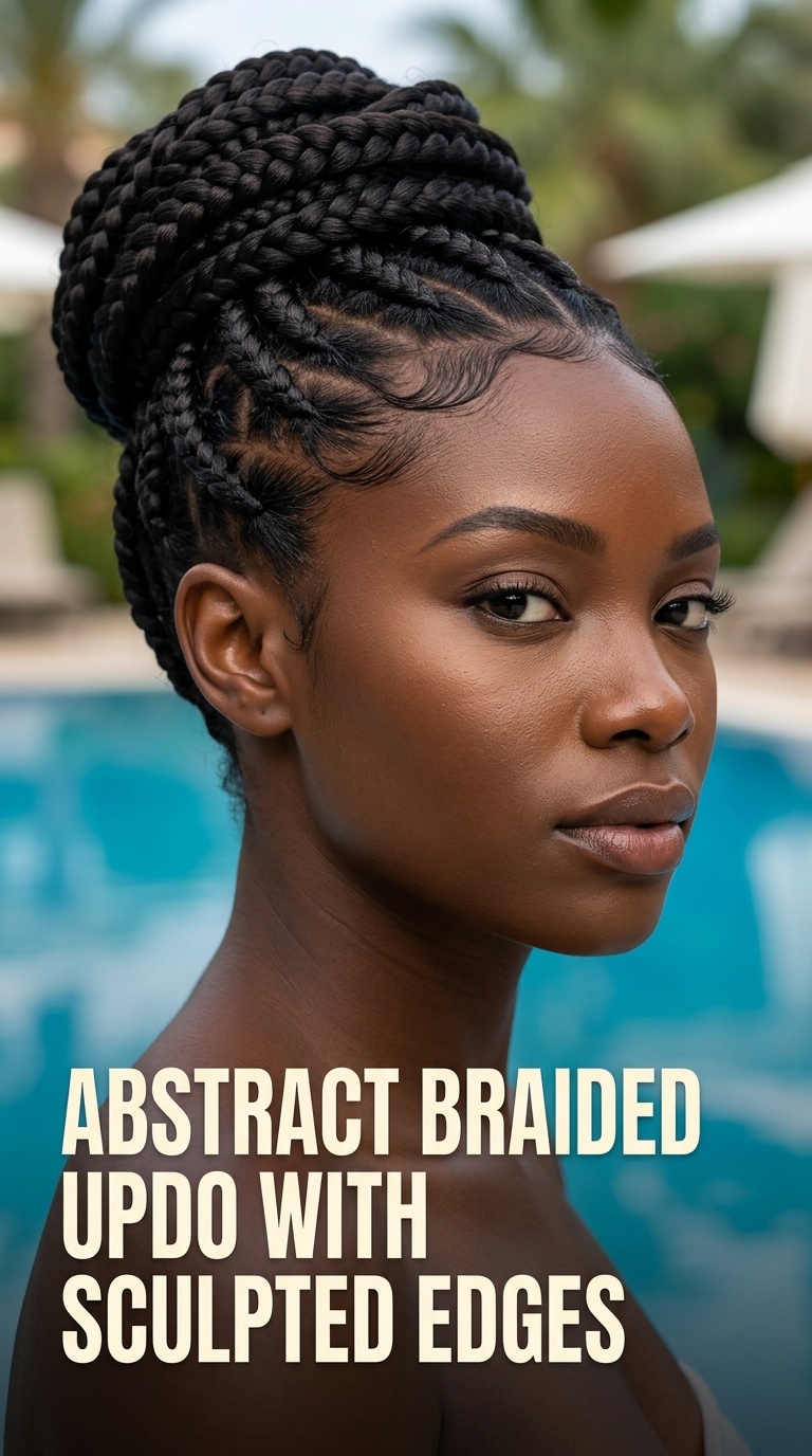Abstract Braided Updo with Sculpted Edges