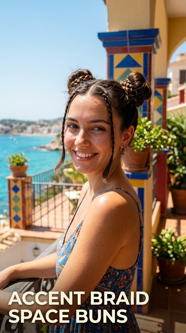 Accent Braid Space Buns