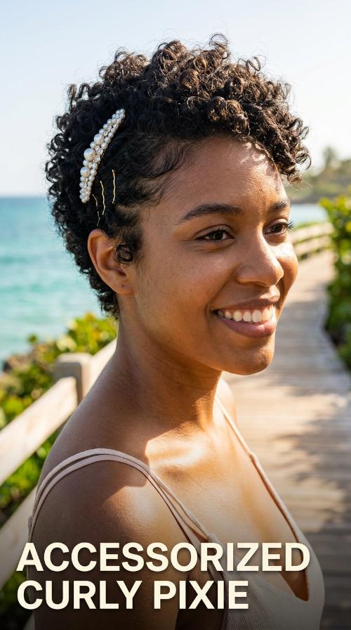 Accessorized Curly Pixie