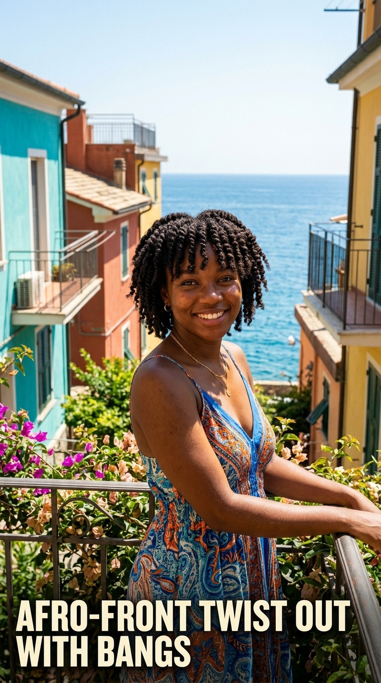 Afro-Front Twist Out with Bangs