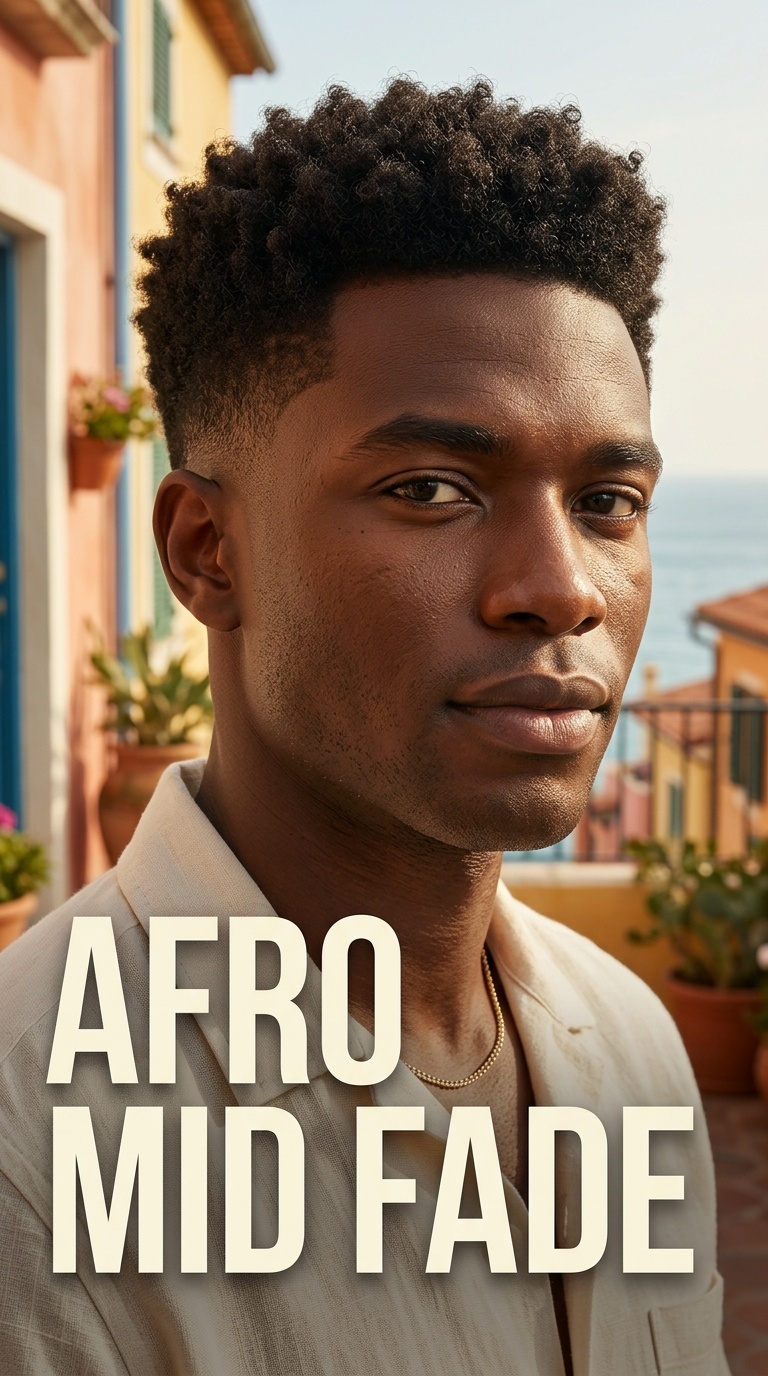 Afro Mid Fade