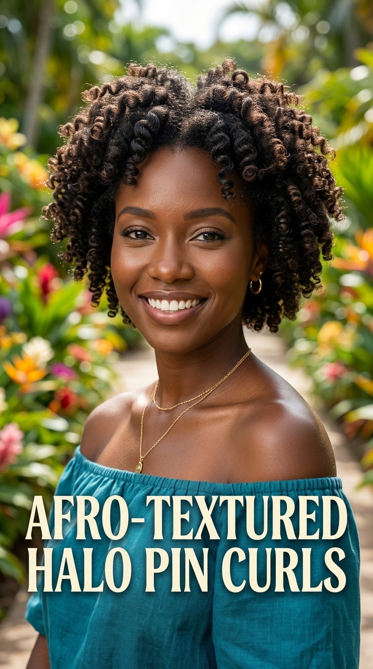 Afro-Textured Halo Pin Curls